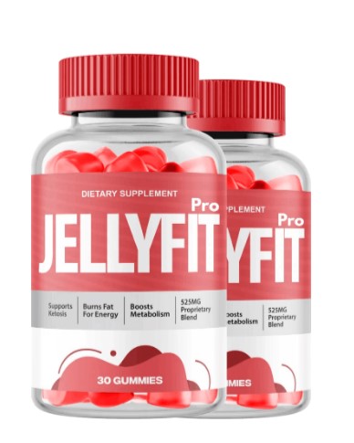 Two JellyFit Pro gummy supplement bottles on a white background